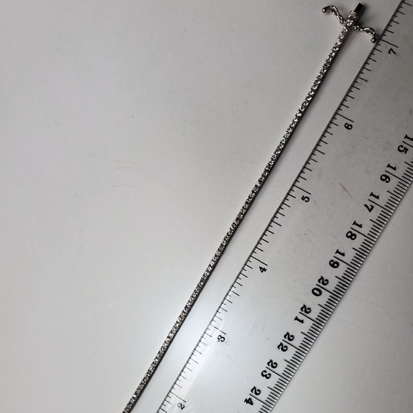 DIAMOND TENNIS BRACELET 14K WHITE GOLD - Picture 9 of 13